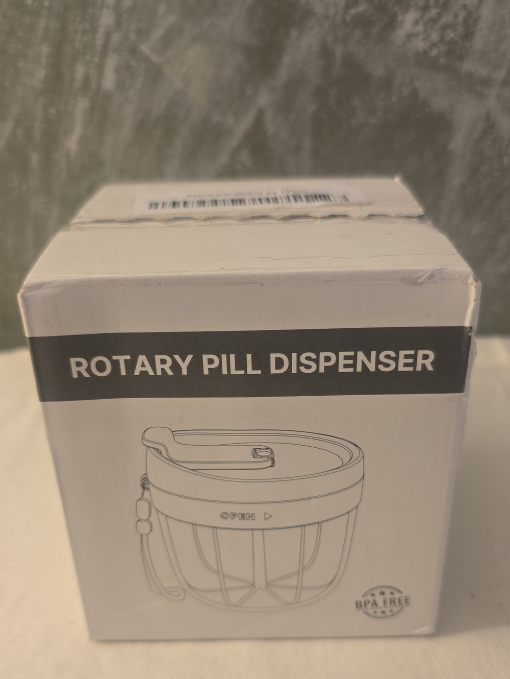 Rotary Pill Dispenser - White Compact Organizer, 7 Large Compartments New